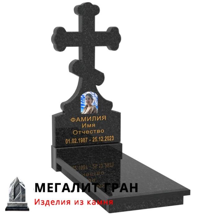 R-043 памятник одиночный, крест, резной — изображение 7