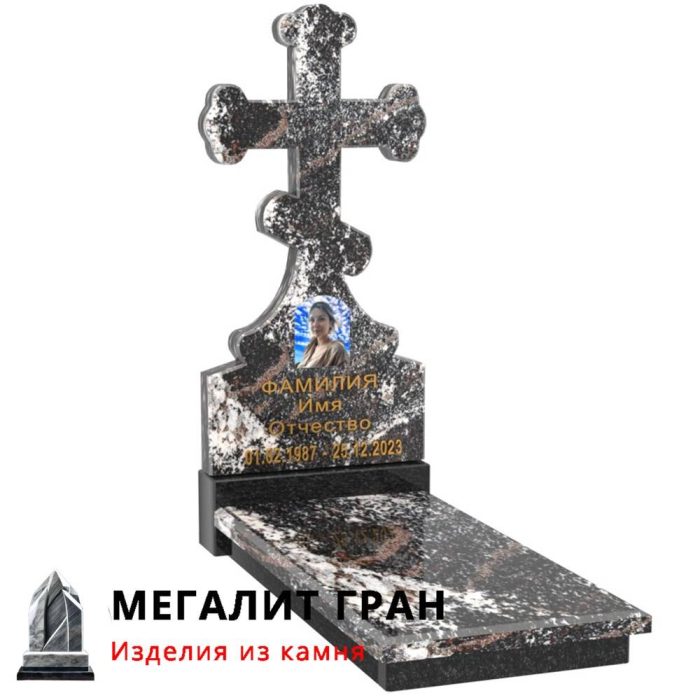 R-043 памятник одиночный, крест, резной — изображение 8