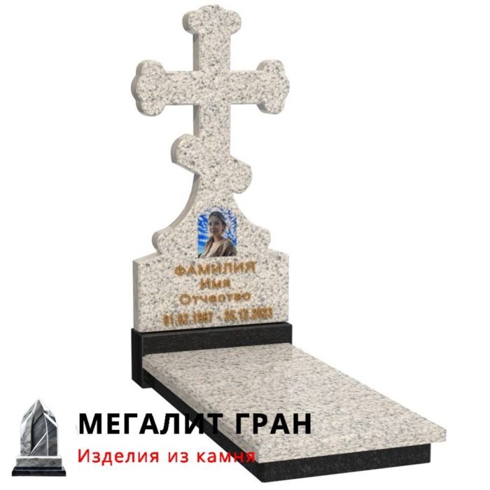 R-043 памятник одиночный, крест, резной — изображение 11
