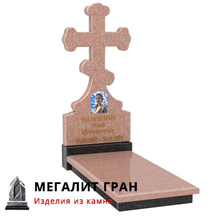 R-043 памятник одиночный, крест, резной — изображение 6