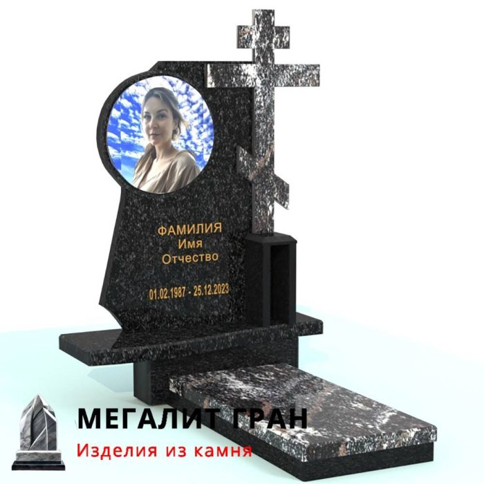 А-04 памятник одиночный, комбинированный, элитный с крестом — изображение 8