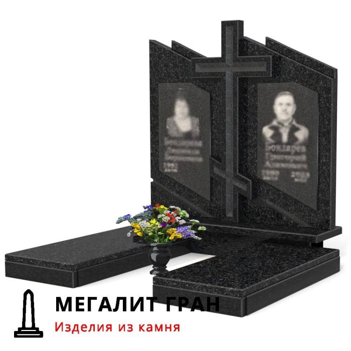 D-103 памятник двойной, комбинированный с крестом — изображение 8