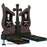 D-105 памятник двойной, резной, комбинированный, элитный с крестом — изображение 10