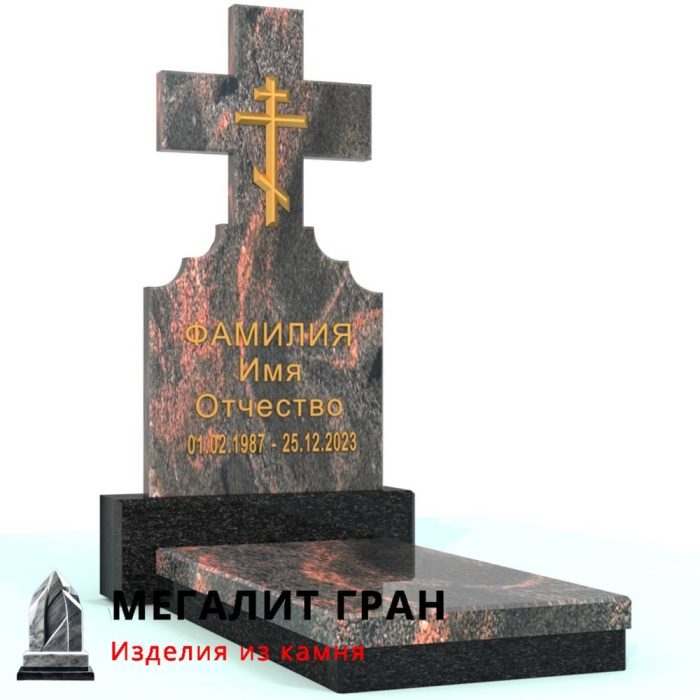 В-013 памятник одиночный, с крестом — изображение 2
