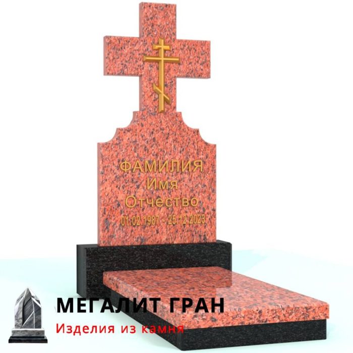 В-013 памятник одиночный, с крестом — изображение 11