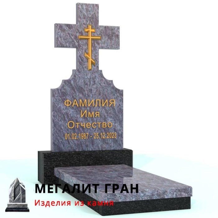 В-013 памятник одиночный, с крестом — изображение 6