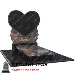 гранитный памятник двойник в виде сердца