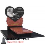 гранитный памятник двойник в виде сердца